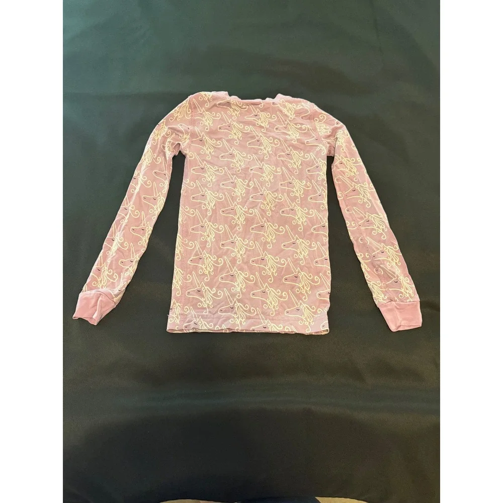 Hanna Andersson Kids Pink Unicorn Pajama Top Tencel Lyocell Size US 6-7